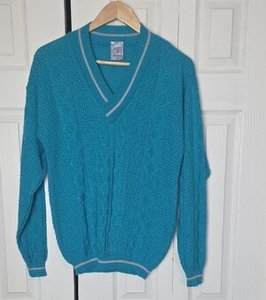 Sears Teal V-Neck Sweater